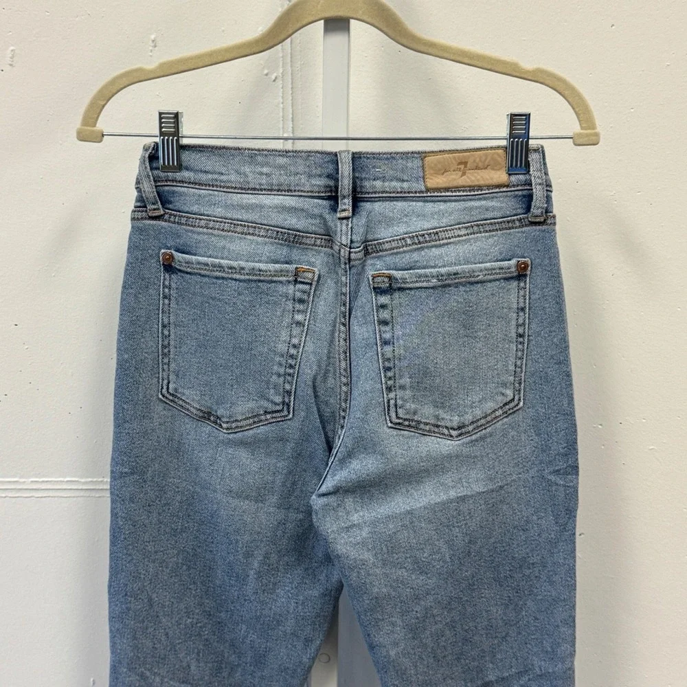 7 For All Mankind Luxe Vintage Ankle Skinny Jeans Beaded Fringe W28 Festival